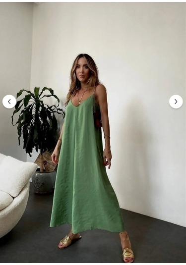 Aerobin Uzun Elbise Haki