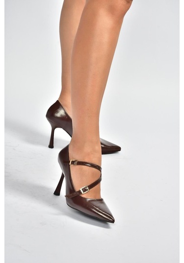 Fox Shoes V820467260 Kahverengi Rustik Kalın Topuklu Kadın Ayakkabı Kahverengi