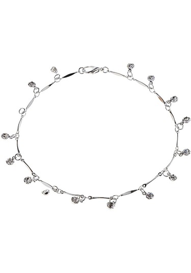 Homyl 25.5 Cm Kadın Gümüş Zanaat Kristal Halhal Büyüleyici Gümüş