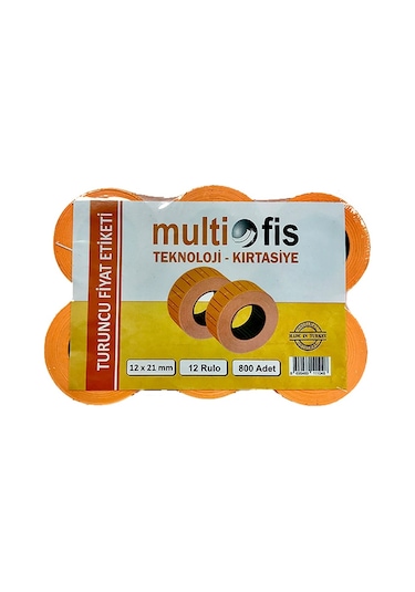 Multiofis Turuncu 12 Li Pk Fiyat Makina Etiketi 800 Lü