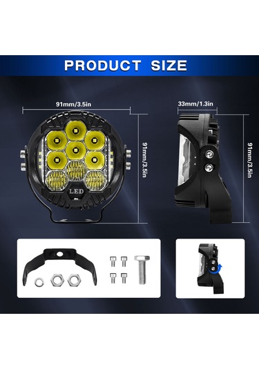 2pcs 3inç Led Sürüş Işığı 75w 15000lm Çalışma Işığı K22845w-2