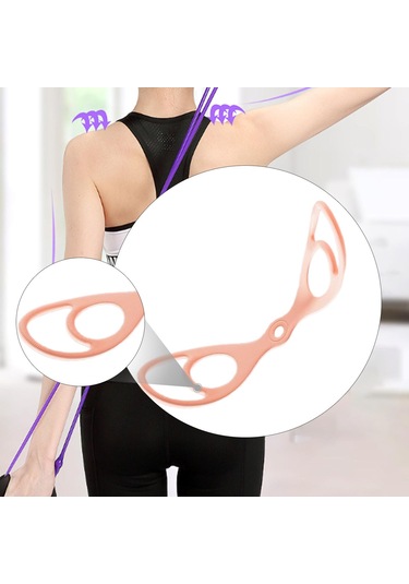 Homyl Şekil 8 Direnç Bandı Germe Gergisi Kadınlar Erkekler Ev Pembe