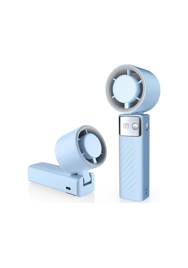 Şarj Edilebilir El Tipi Vantilatör, Mini Taşınabilir Vantilatör 5000mah, Açık Mavi,