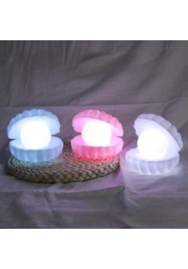 Kabuk İnci Lamba Atmosfer Gece Lambası-beyaz Beyaz