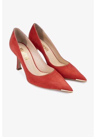 Valmenti Kastin Kadın Kırmızı Süet Hakiki Deri Topuklu Ayakkabı 613 27695 Bn Ayk Y24 Kırmızı