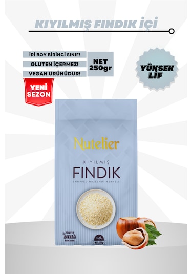 Nutelier Kavrulmuş Kıyılmış Pirinç Fındık 250 G