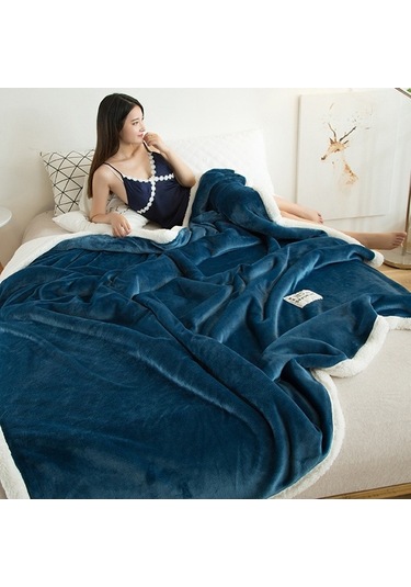 Pazly Kışlık İki Katlı Kuruşak Yün Battaniye, Ofis/öğle Uykusu İçin Dayanıklı, 180x200 Pembe Bal Desenli Tek/kişilik Minder Siyah Siyah