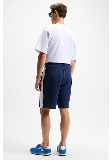 Grimelange KEPA Erkek Beli Lastikli Cepli Relaxed Fit Lacivert Şort
