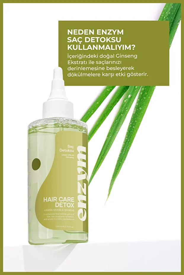 Enzym Cosmetics Doğal Saç Bakım Detoksu Güçlendirici Limon Otu Ve Ginseng Tonik 200 Ml