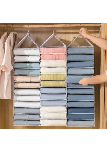 Dancemonkey Cbtx 12 Raflı Asma Depolama Organizatörü - Yeşil, Pvc Elbise Dolabı Rafları İçin 140l