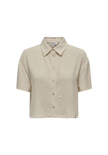 Only Kadın Onlsiesta Kısa Kollu Regular Fit Keten Gömlek - 15322267 001