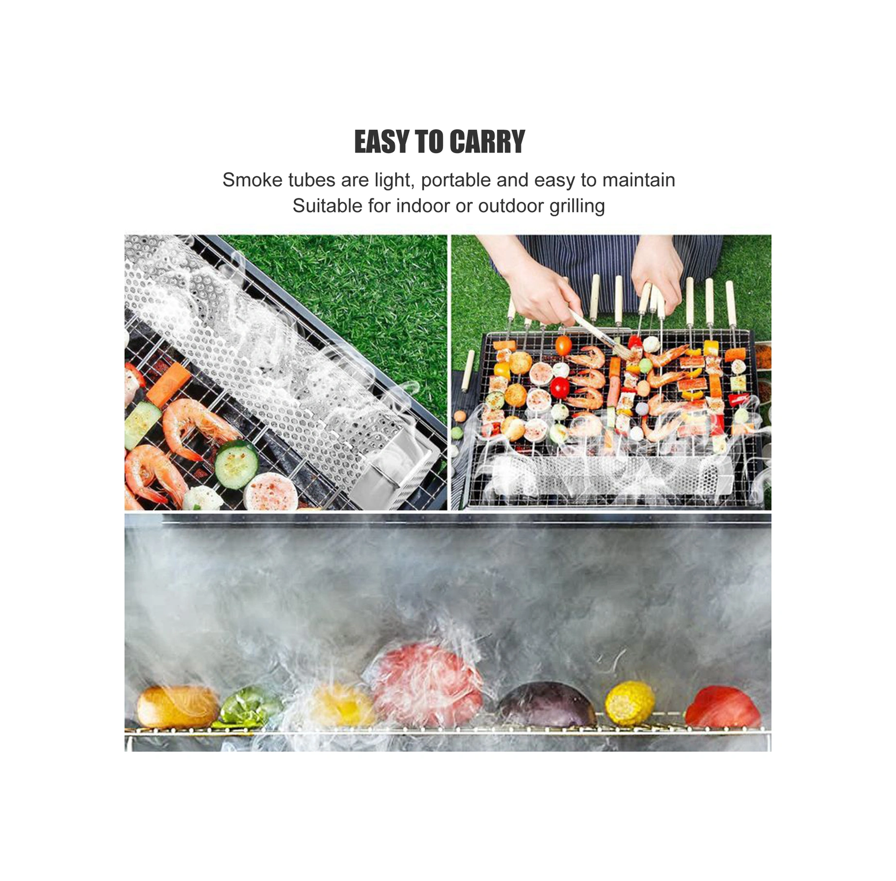 Youmex 304 Paslanmaz Çelik Izgara Füme Tüpü, Dışarıda Kullanıma Uygun, 5 Saat Süreyle Gıda Aromalı Isıtma Ve Soğuk Fümasyon Aleti Çok Renkli