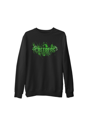 Minecraft - Creepers Siyah Erkek Kalın Sweatshirt