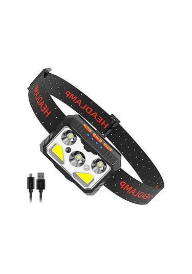 Ulzyvf Siyah Sensörlü, Şarj Parlak Modu, Lambası, Kafa Kafa Kafa Işık Işığı Hareket Hafif Feneri Ekran Eıtgzwas Edilebilir, Aydınlatma 6 Nk Siyah