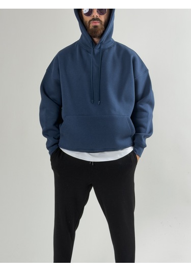Cocopelli Erkek Şardonlu İndigo Hoodie Coc2605 Çok Renkli