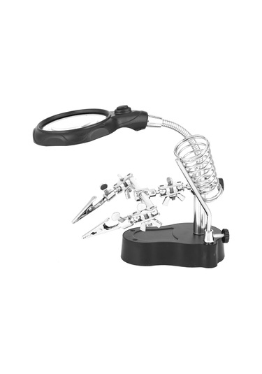 Lemestar Led Işık Ve Büyüteçli Tamir Yardımcı Klembi - Çalışma Masası Pil Yok - Te-801
