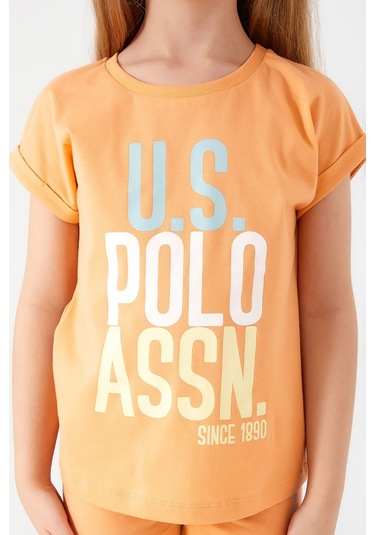 U.S. Polo Assn. Koyu Sarı Kız Çocuk Tayt Takım Sarı