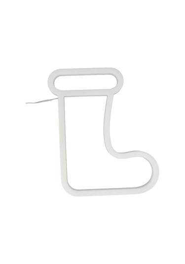 Kangvka Noel Çorap Şekilli Neon Işıklı Dekorasyon, Usb/pil Beslemeli, Masaüstü/duvar Dekoru, Akşam Lambası Bz2645-w