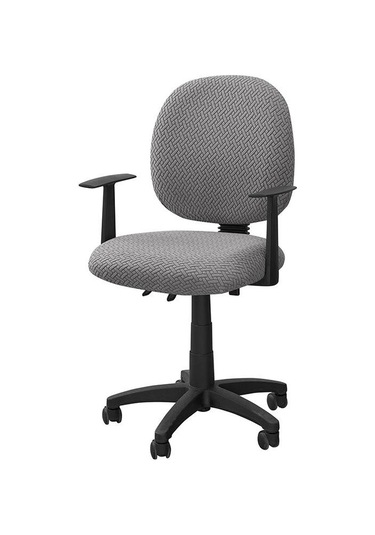 1 Set Ofis Koltuğu Kılıfları Elastikoyun Koltuğu Kılıfları Kaldırılabilir Çıkarılabilir Bilgisayar Koltuğu Kılıfı Döner Gri