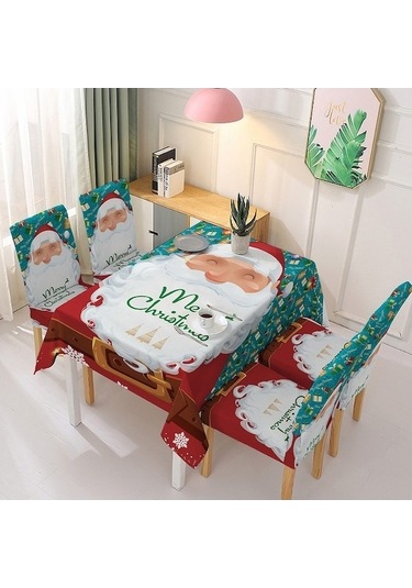 Xıxun Tek Seti Sandalye Sandalye Parça Örtüsü Örtüsü Noel Noel Masa Masa Kılıfı Kapak Emici Elastik Dekorasyon Baba 210cm 140 Fo Beyaz Beyaz