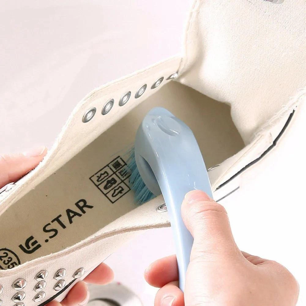 Shineyee Mavi 2-in-1 Ev Temizliği Fırça - Plastik Yumuşak Tüylü Ayaklık & Çamaşır Fırçası, 16.5cm Boyut, 90g Ağırlık