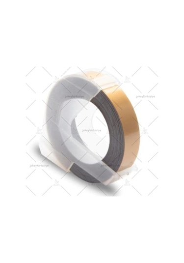 3D Kabartma Yapışkanlı MOTEX-DYMO Şerit Etiketi (Champagne GOLD)