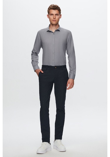 D's Damat Slim Fit Erkek Gömlek Gri 6EF02ORT00288 Gri