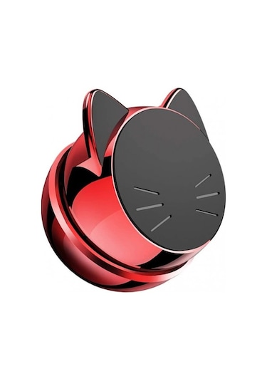 Makine Tutucu Kedi Şekli Manyetik Araba 360 Derece Evrensel Tutucu - Kırmızı