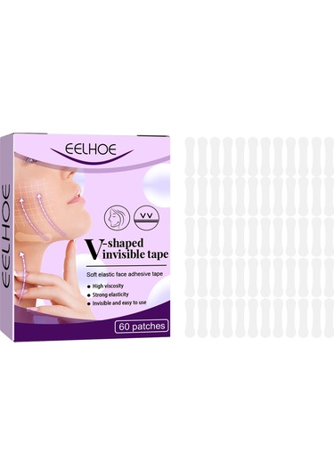 Youtek Eelhoe 60 Adet V Şekilli Su Geçirmez Yüz Germe Bandı - Cilt Dostu Esnek Yapışkan Bant
