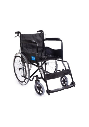 Ky809bj Siyah Kumaş Standart Transfer Refakatçı Frenli Tekerlekli Sandalye