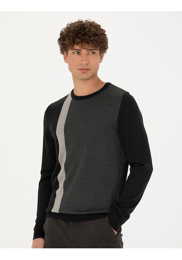 Pierre Cardin Erkek Siyah Triko Kazak 50278089-vr046 Siyah