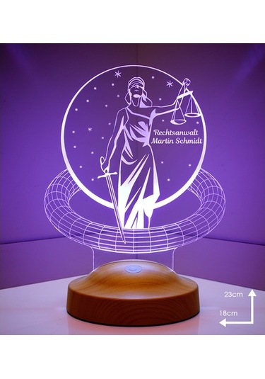 3D Led Lamba Avukat Adalet Kişiye Özel Hediye Gecelambası