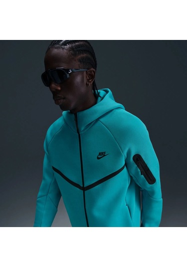 Nike Fleece Windrunner Tam Boy Fermuarlı Erkek Ceketi-sportxoutlet Mavi