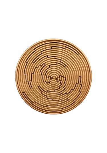 Spiral Geometrik Desenli Kabartmalı Oymalı Rölyef Tablo Duvar Dekoru Altın