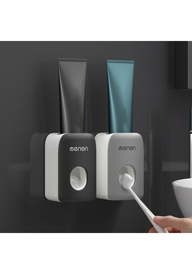 Novahub Otomatik Diş Macunu Dağıtıcısı, Çocuklar İçin Duvara Monte, Siyah, Pratik Banyo Aksesuarı Siyah