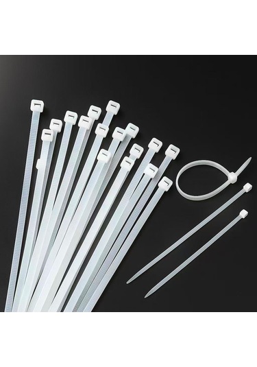 Kablo Bağı 100 Adet Cırt Kelepçe-nylon66 3.6 X 250mm- Beyaz