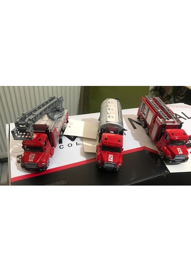 Oyuncak Metal Model İtfaiye Kamyonları 3 Lü Metal Set