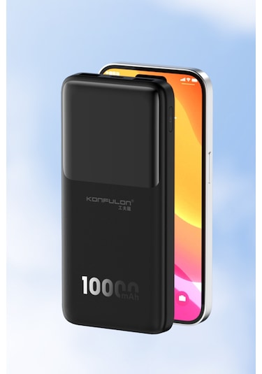 Konfulon A35 10.000 Mah 15w Mini Powerbank - Siyah siyah