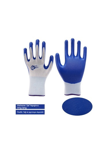 İş Sigortası Eldivenleri Aşınmaya Ve Kire Dayanıklı Beyaz 1 Paket 12 Çift