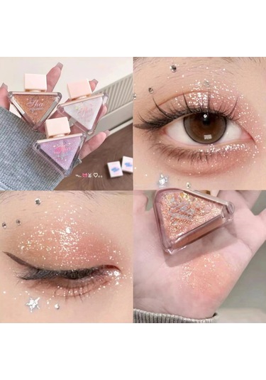 Elmas Köpüklü Sıvı Göz Farı Sedefli Pembe Tek Renkli Glitter Göz Farı Su 02 6.5ml 01
