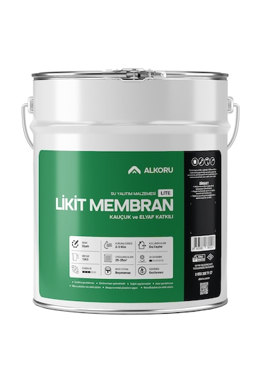 Alkoru 15 Kg Lite Likit Membran Kauçuk Ve Elyaf Katkılı