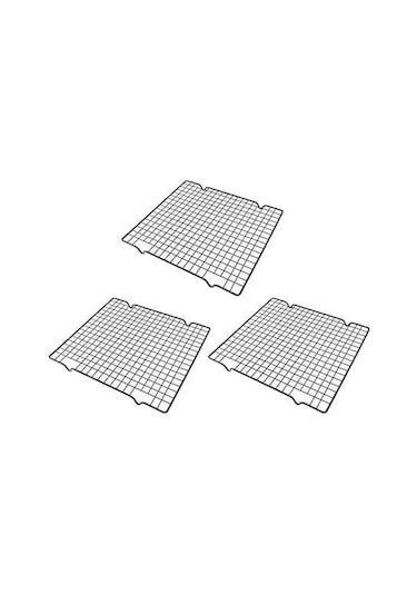 Ulzyvf Soğutma Siyah Raf, Çelik Kek Kurutma Ağı, 3'lü Set, Karbon Ekmek Rafı Siyah