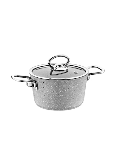 3111 2 Parça Bio Granit Mini Tencere 12x7,5 Cm Gri Gri