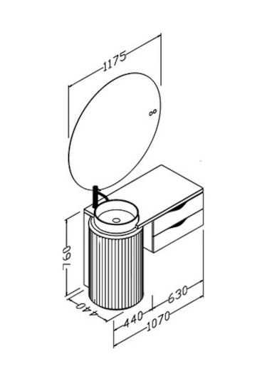 Lotus Single 105 Cm Antrasit Lavabolu Banyo Dolabi - Antrasit (Raf Modül Hariç) Çok Renkli