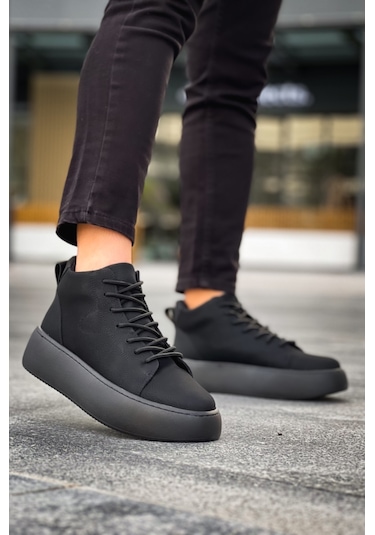 Le10 Bağcıklı Erkek Yüksek Siyah Taban Siyah Spor Bot bb-le10-komur-10845 001