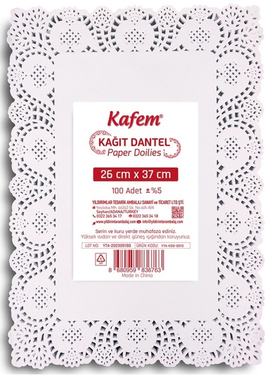 Kafem Dantel Kağıt 26 x 37 cm 100 Lü x 5 Paket