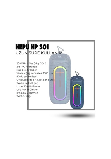 Hepu Hp-s01 20w Taşınabilir Kablosuz Bluetooth Hoparlör