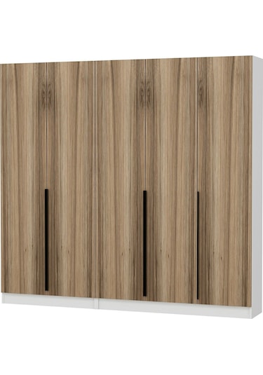 Minar Kale 210 Cm 5 Kapaklı 3b Raf Portmanto Beyaz Dore Plus