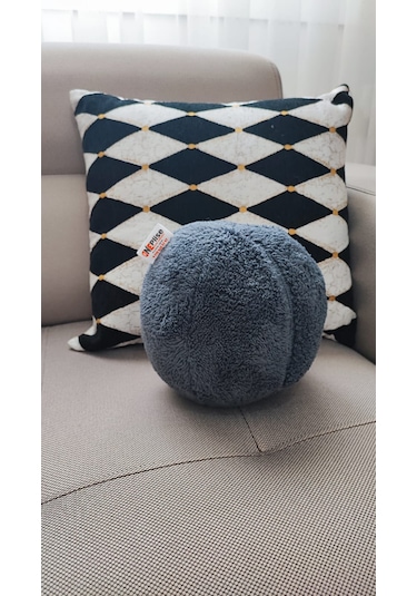 Top Kırlent Yastık 1 Küçük Antrasit 25 Cm