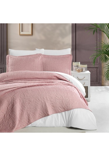 Schafer Shine Yatak Örtüsü Seti -3 Parça -Pudra Çok Renkli